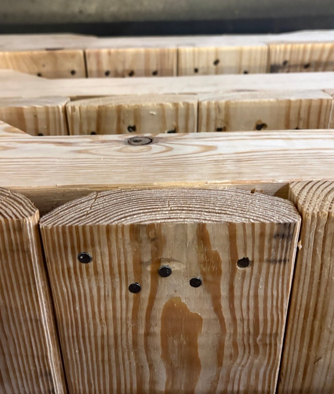 CLG fasteners are spaced 4 to 6 inches apart and installed in a reinforced “W” pattern along framing members