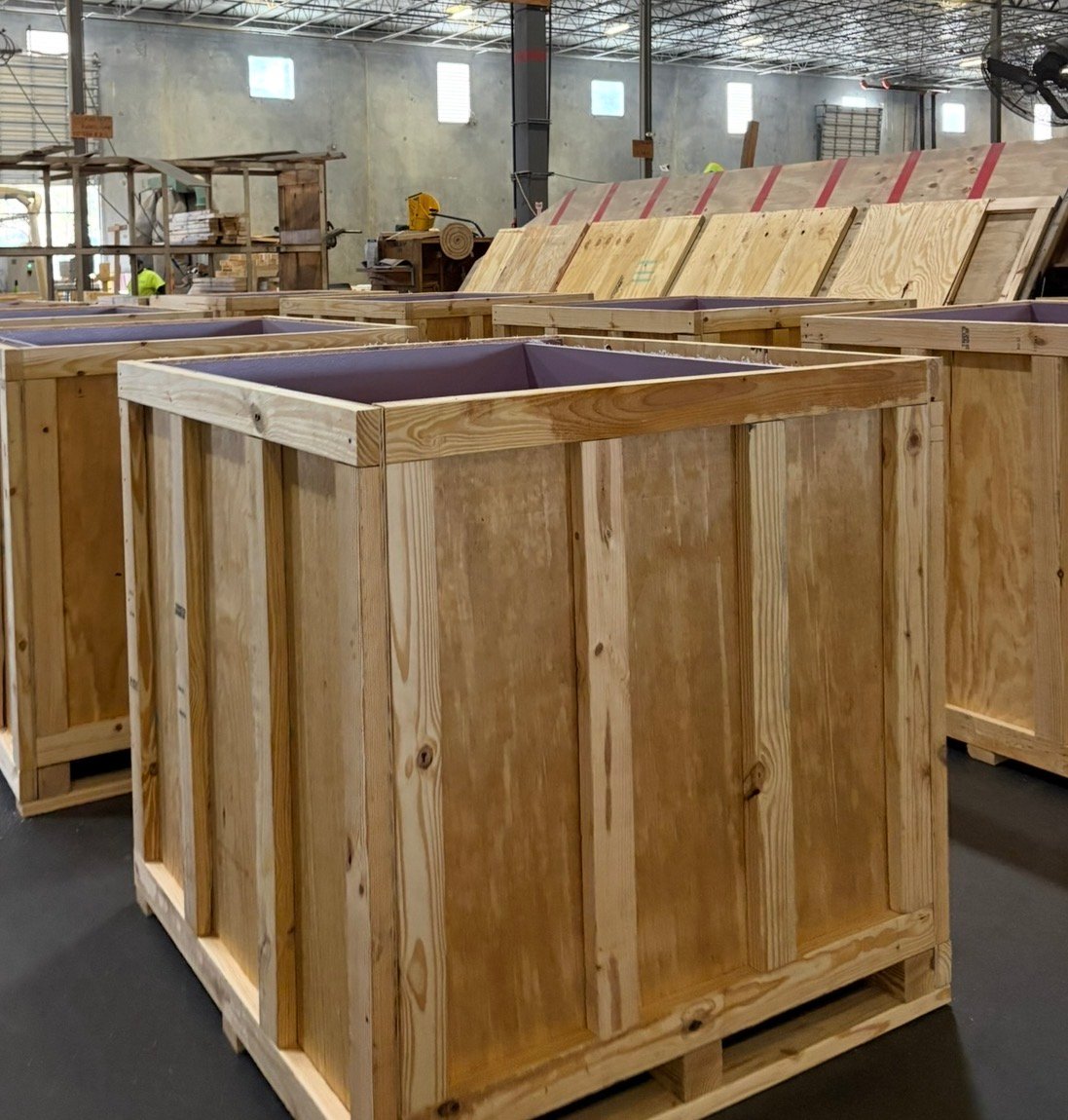CLG's solid plywood or lumber construction for maximum protection against moisture, dust, and theft — commonly used for sensitive or high-value exports.